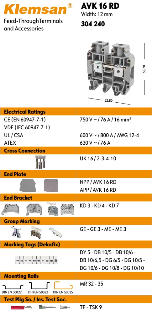 AVK 16 RD - Klemsan